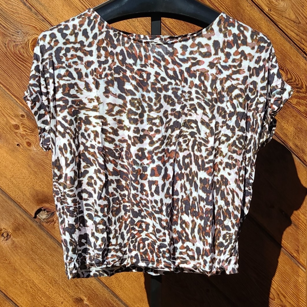 CAbi 268 Animal Print Crop Tee 3414